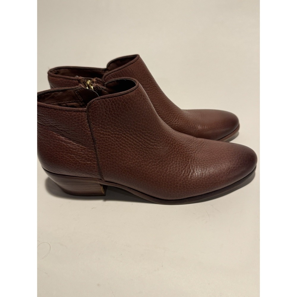 Sam Edelman Womens Size 8 Brown Full Grain Leather Zippered Ankle Boots